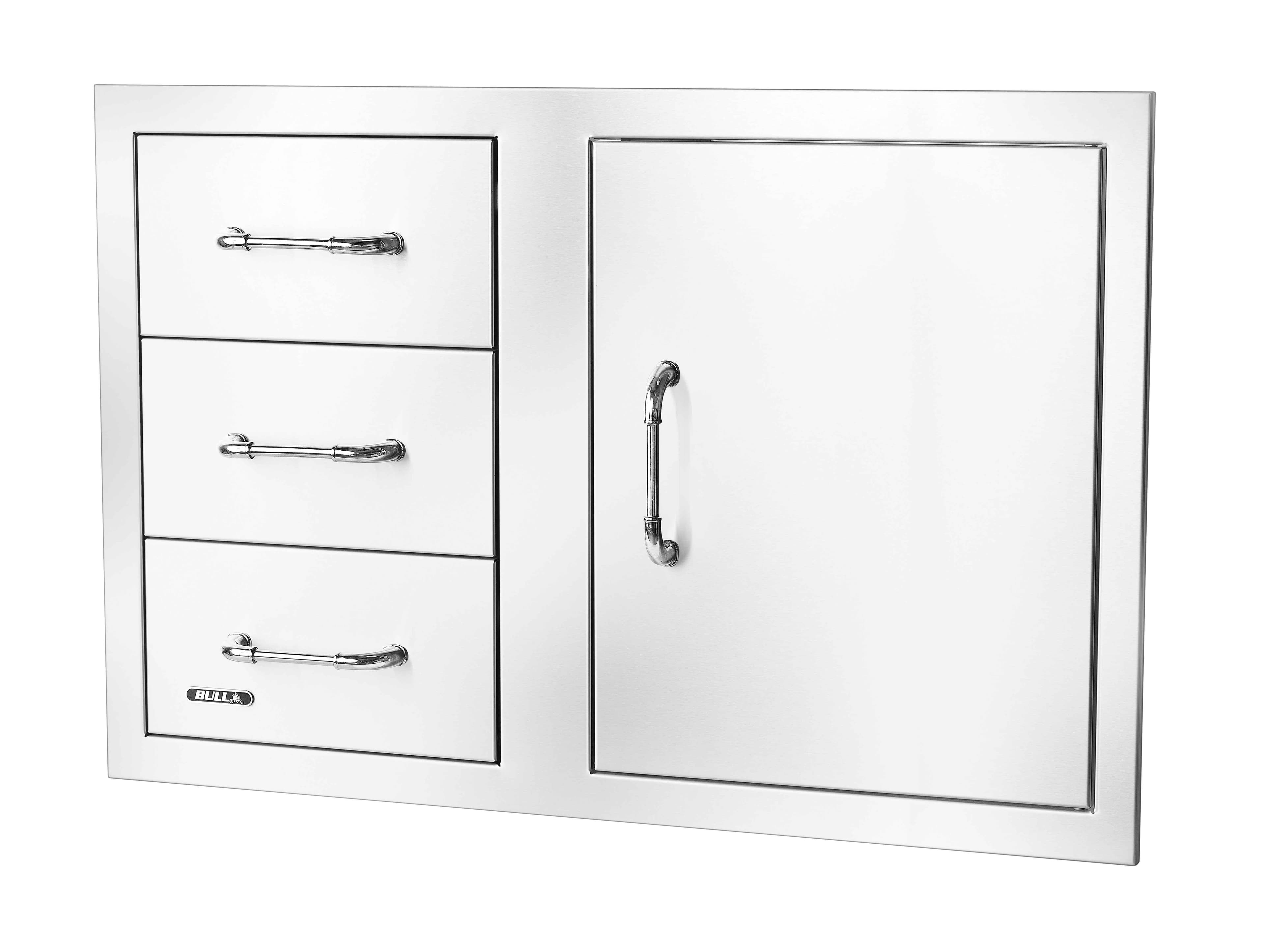 Bull BBQ 30-Inch Stainless Steel Access Door & Triple Drawer Combo with Paper Towel Holder — image 1