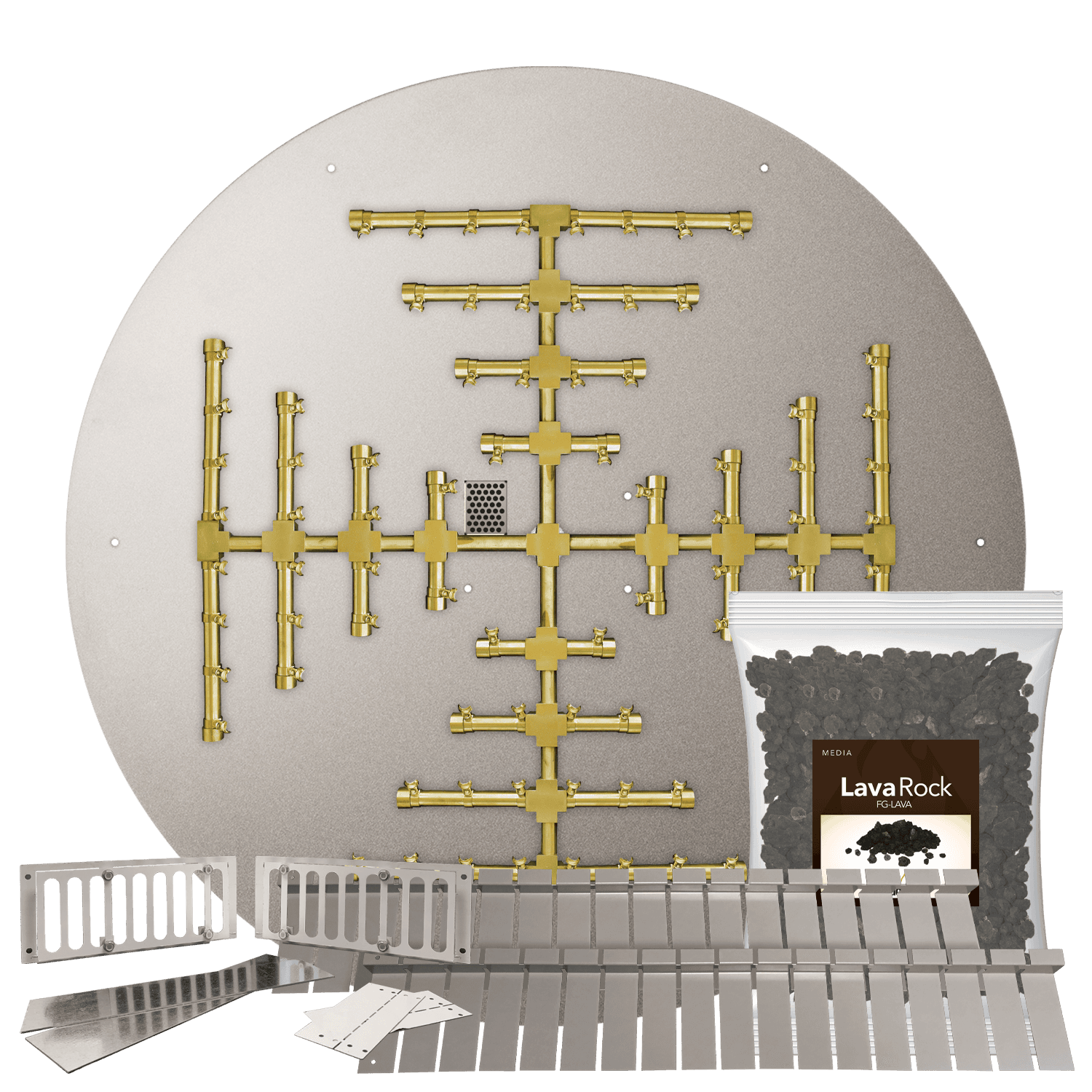 Firegear 30-Inch Linear Stainless Steel Natural Gas Flat Fire Pit Pan with Pro Series Brass T-Burner and All Weather Electronic Ignition System — image 1