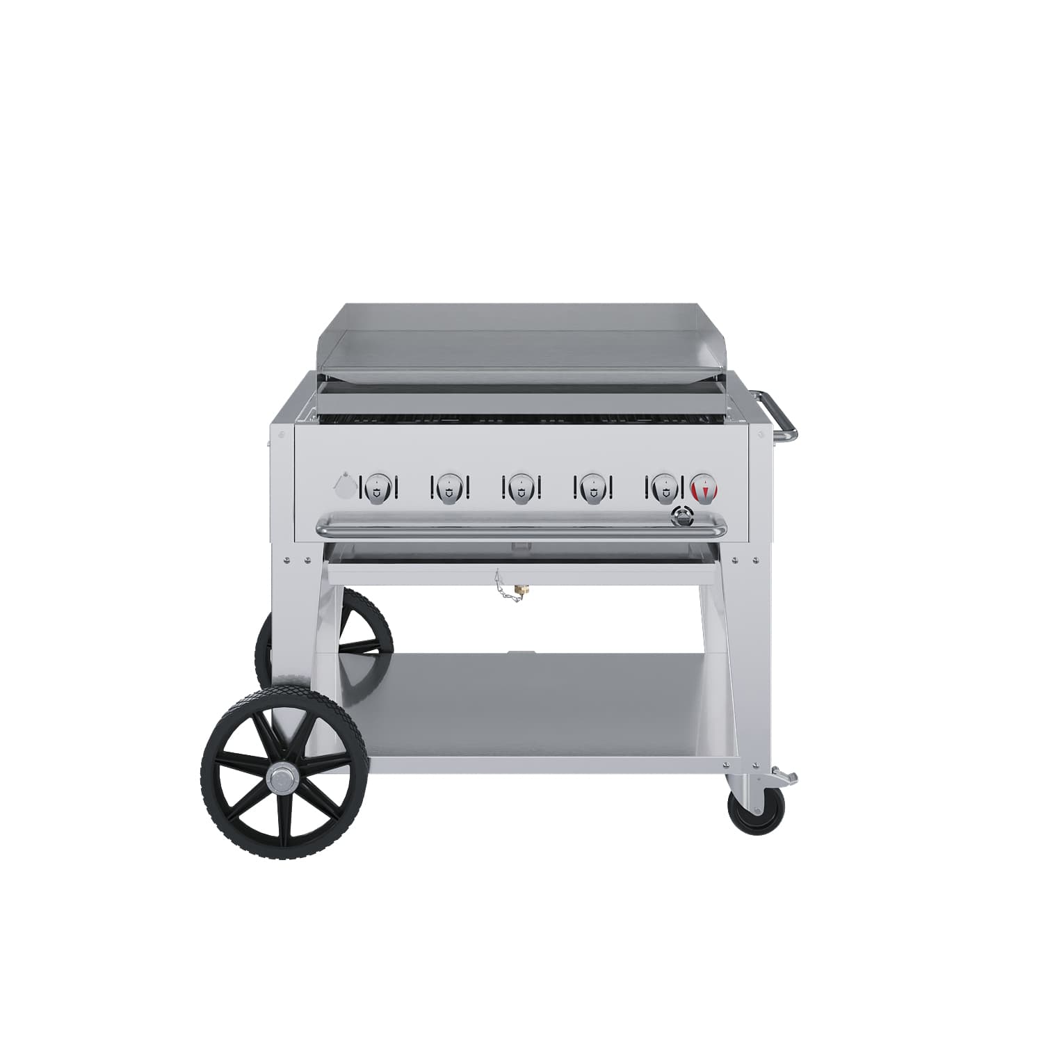 Crown Verity Professional Mobile Series 36-Inch 5-Burner Stainless Steel Freestanding Flat Top Propane Gas Griddle — image 1
