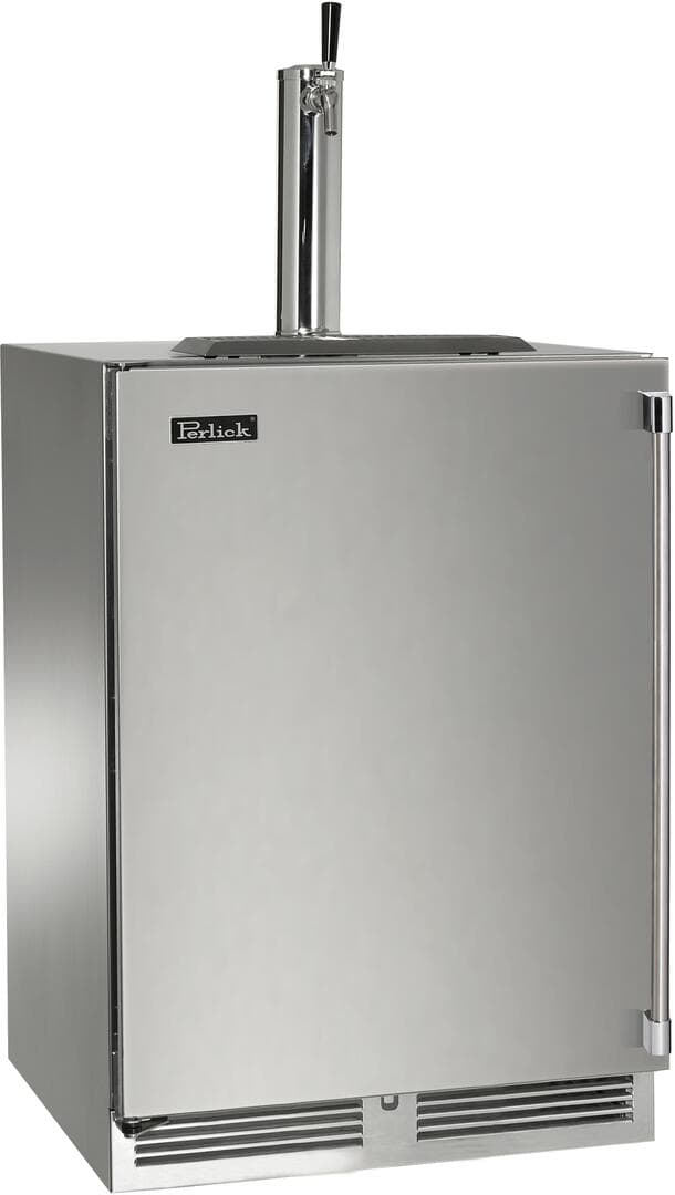 Perlick 24-Inch Signature Series Stainless Steel Single Tap Outdoor Beer Dispenser w/ Door Lock - Left Hinged — image 1