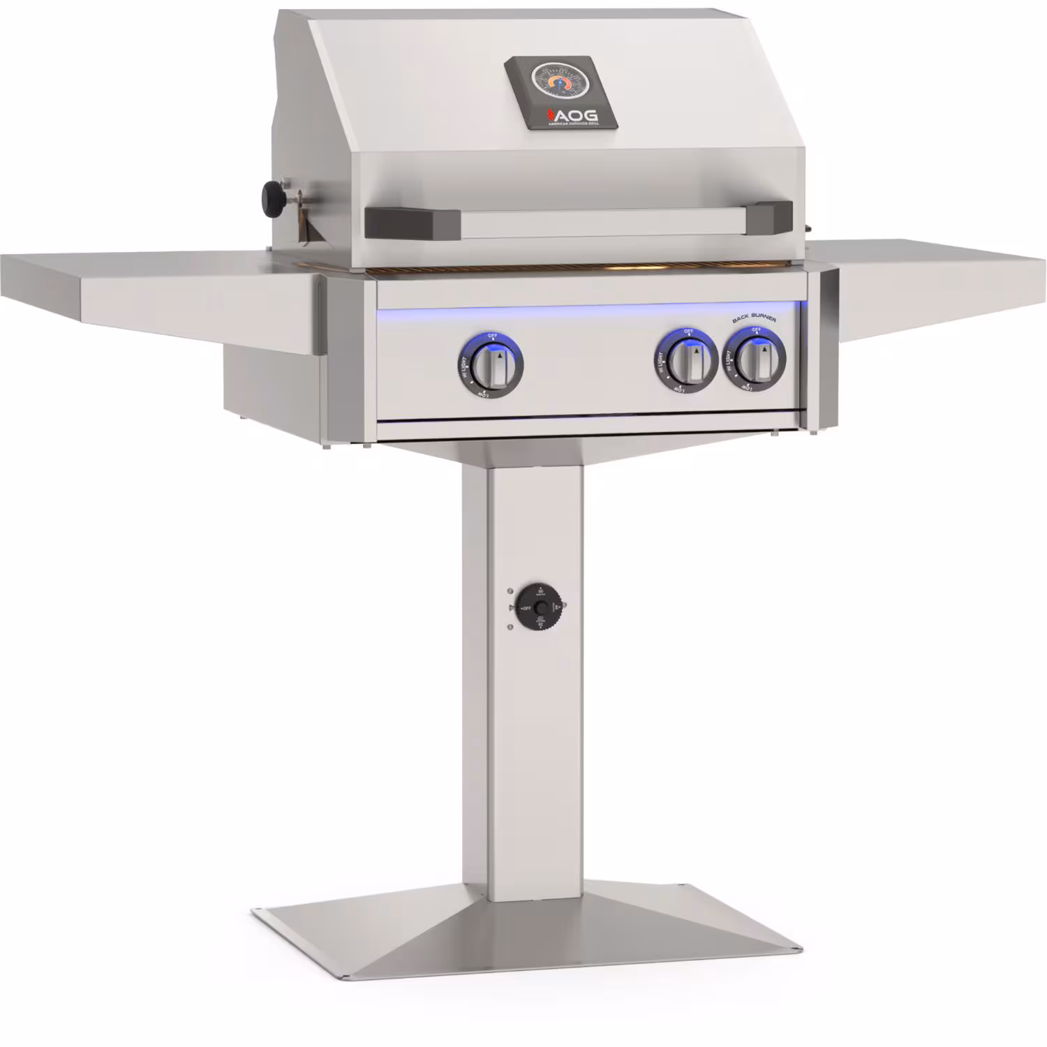 American Outdoor Grill L-Series 24-in 2-Burner Gas Grill w/ Lights & Rotisserie Kit on Patio Post Base — image 1